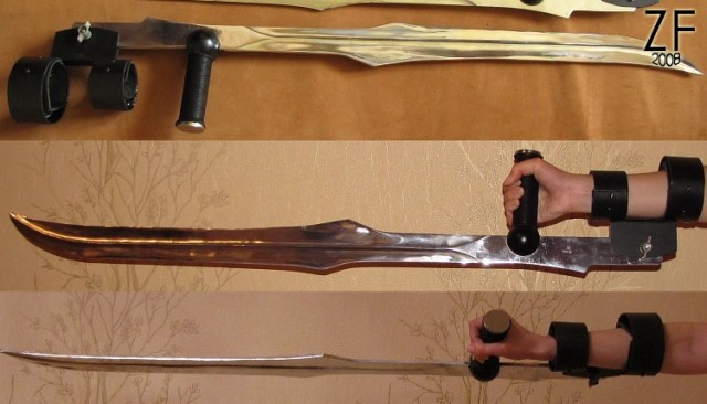 Вид крепелений клинков Бладрейн (BloodRayne Twin Blades) от мастерской "Зброевы фальварак"