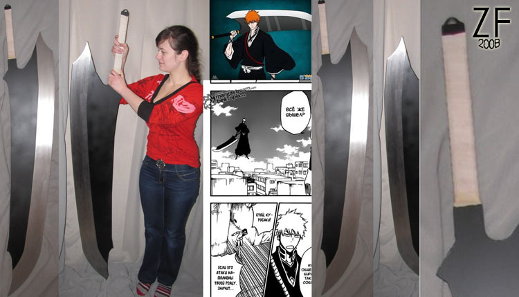 Косплей версия меча (шикай Дзангэцу (Zangetsu) Ичиго (манга Bleach)