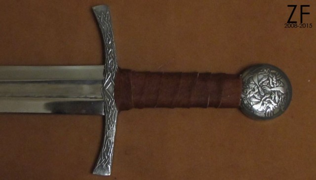 Травление навершия и гарды, меч тип XII по Окшотту