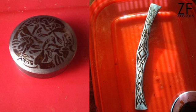 Травление навершия и гарды Травление навершия и гарды