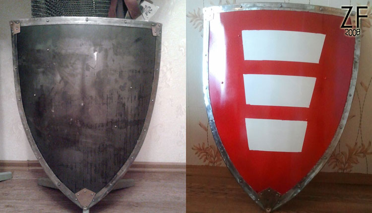 Щит совместный проект наследников шляхетского рода Корбут, герба Корчак (польск. Korczak) и мастерской «Зброевы фальварак» Щит мастерской «Зброевы фальварак» и наследников шляхетского рода Корбут, герба Корчак